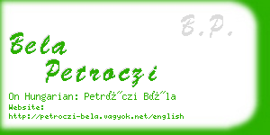 bela petroczi business card